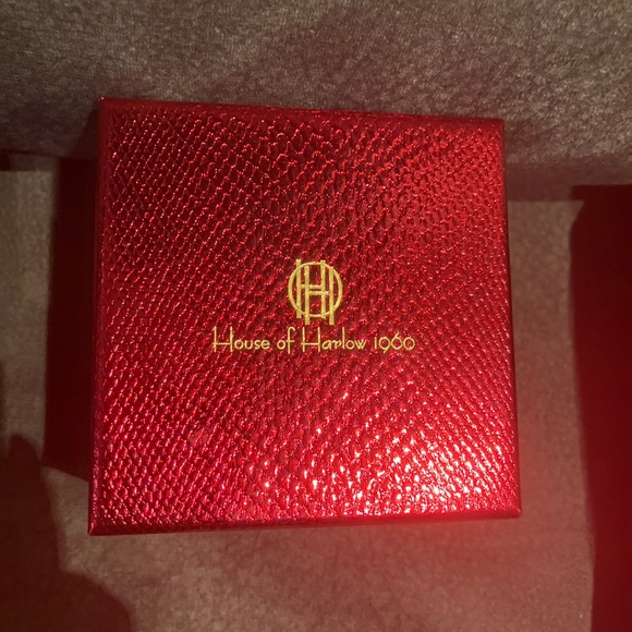 House of Harlow 1960 Bangle Bracelet Gold tone W/Red Design - Picture 4 of 5